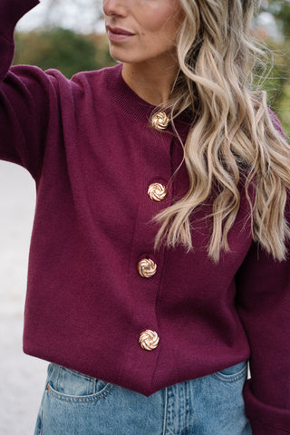 Adeluna Cardigan Burgundy