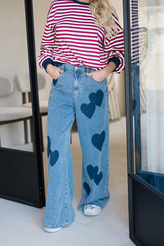 Antoine Heart Denim Trousers Blue