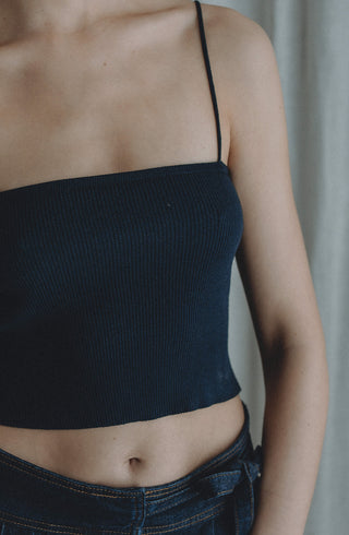 Ava Cropped Top Navy