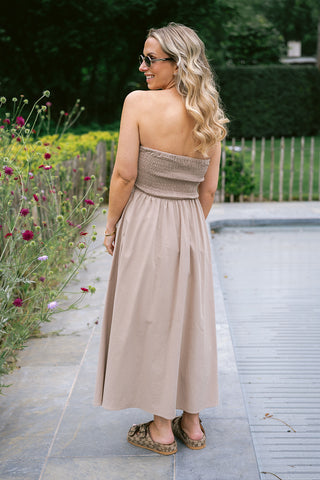 Beppie Bandeau Dress Taupe