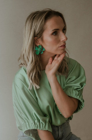 Bloomie Earrings Green