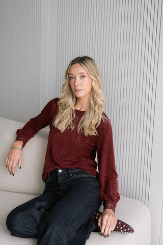 Dentelle Blouse Burgundy
