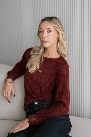 Dentelle Blouse Burgundy