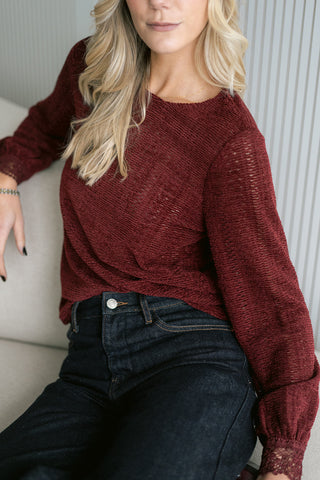 Dentelle Blouse Burgundy