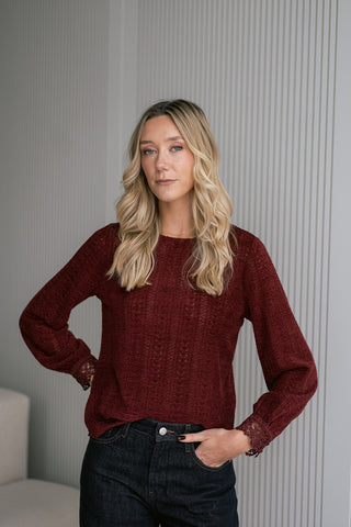 Dentelle Blouse Burgundy