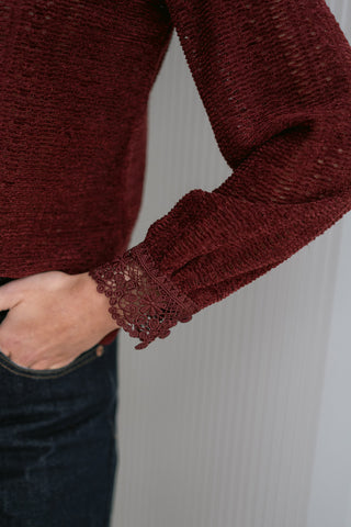 Dentelle Blouse Burgundy
