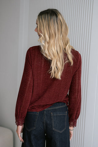 Dentelle Blouse Burgundy