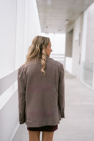 Egbert Checkered Blazer Burgundy