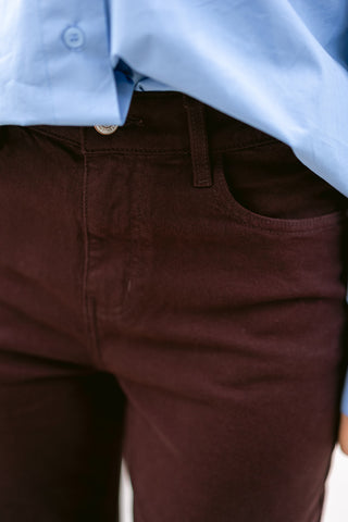 Elizé Denim Trousers Bordeaux