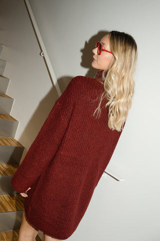 Emberlyn Knit Dress Burgundy