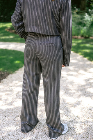 Eve Striped Suit Grey
