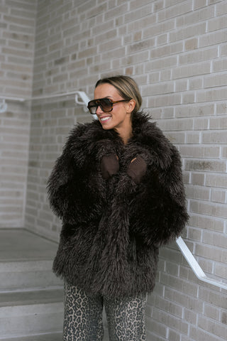 Flor Fluffy Coat Brown