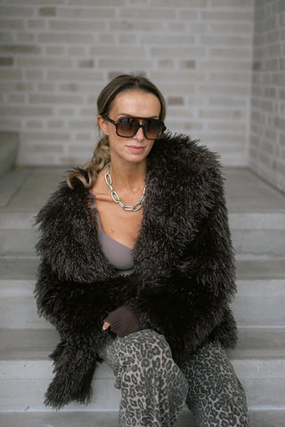 Flor Fluffy Coat Brown