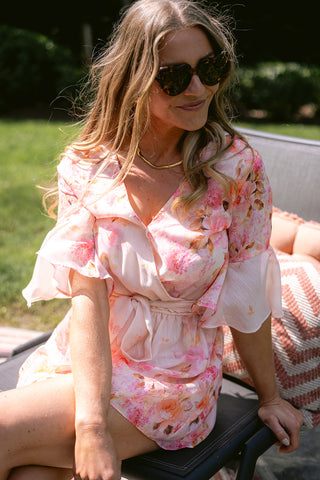 Flores Playsuit Pink