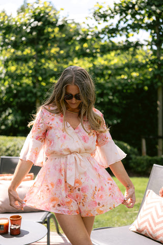 Flores Playsuit Pink