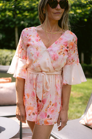Flores Playsuit Pink