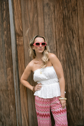 Francas Bandeau Top White