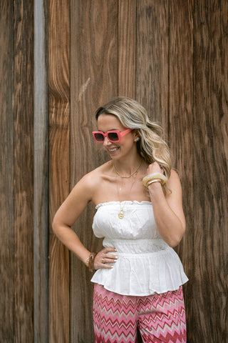 Francas Bandeau Top White