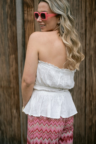 Francas Bandeau Top White
