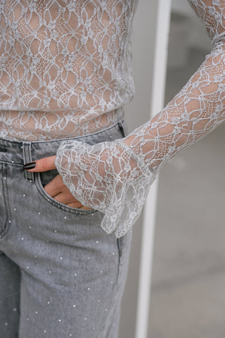 Jasper Lace Top Grey