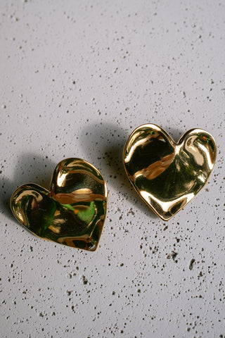 Julia Heart Earrings Gold