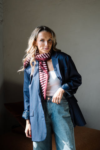 Rivoli Striped Blazer Navy