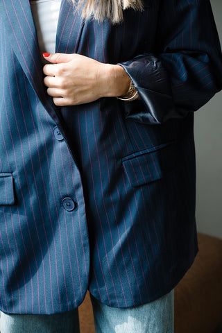 Rivoli Striped Blazer Navy