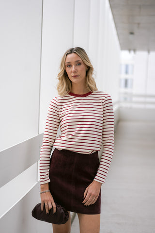 Vikram Striped T-shirt Burgundy