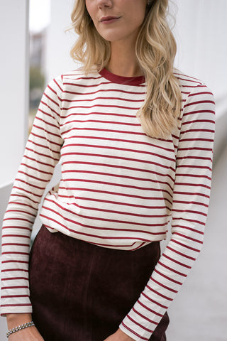 Vikram Striped T-shirt Burgundy