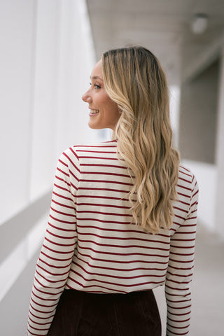 Vikram Striped T-shirt Burgundy