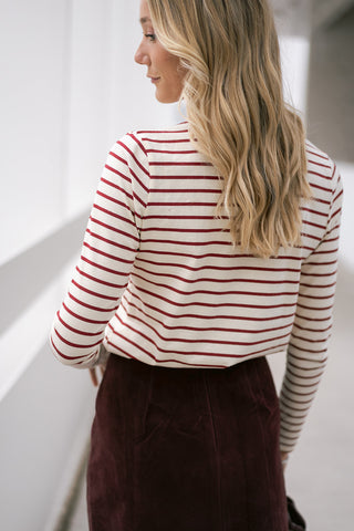 Vikram Striped T-shirt Burgundy