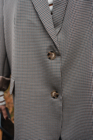 Achille Checkered Blazer Brown