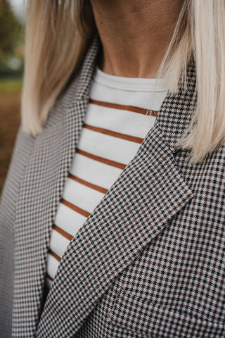 Achille Checkered Blazer Brown