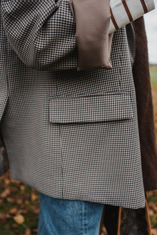 Achille Checkered Blazer Brown