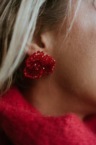 Achillea Earrings Red