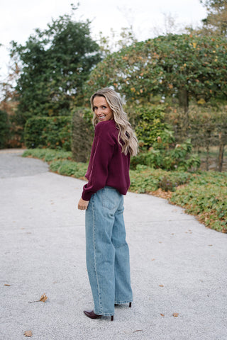 Adeluna Cardigan Burgundy