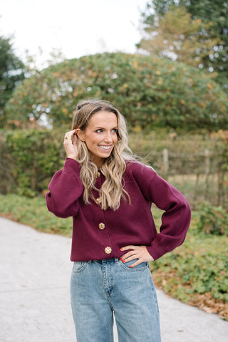 Adeluna Cardigan Burgundy