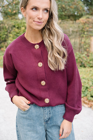 Adeluna Cardigan Burgundy