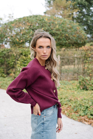 Adeluna Cardigan Burgundy