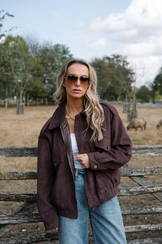 Lily Bomber Jacket Brown