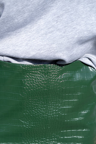 Lune d'Or Green Croco Skirt