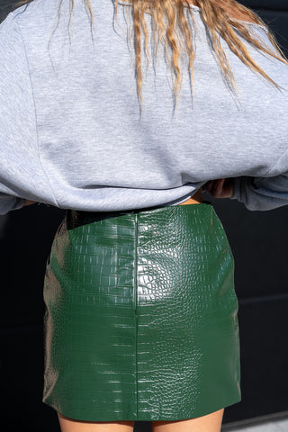 Lune d'Or Green Croco Skirt