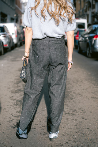 Amadeo Jeans Grey Strass