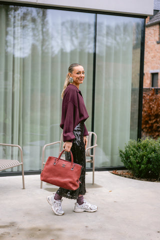 Ami Knit Polo Burgundy
