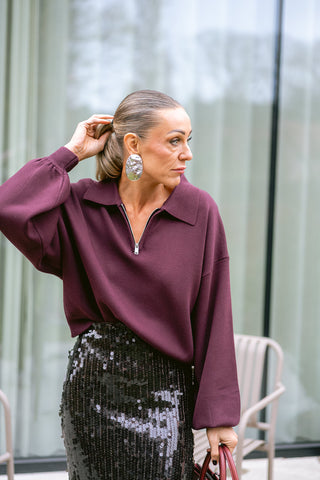 Ami Knit Polo Burgundy