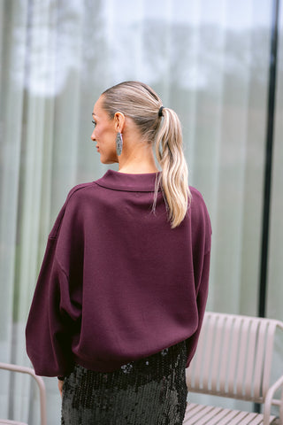 Ami Knit Polo Burgundy