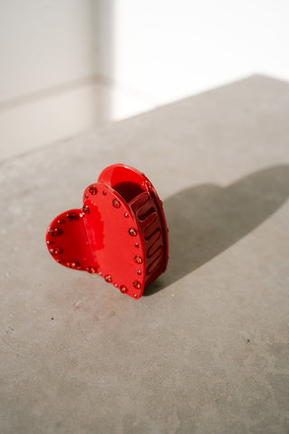 Amore Hair Clip Red