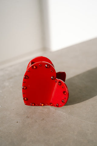 Amore Hair Clip Red