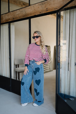 Antoine Heart Denim Trousers Blue