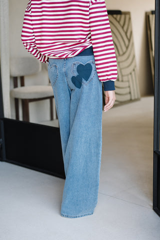 Antoine Heart Denim Trousers Blue